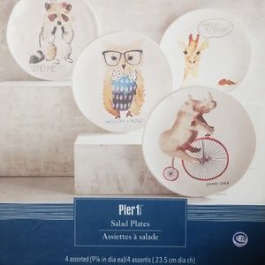 Pier 1 Salad Plates, 4 assorted (9 1/4 in dia